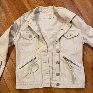 White blank nyc denim jacket
